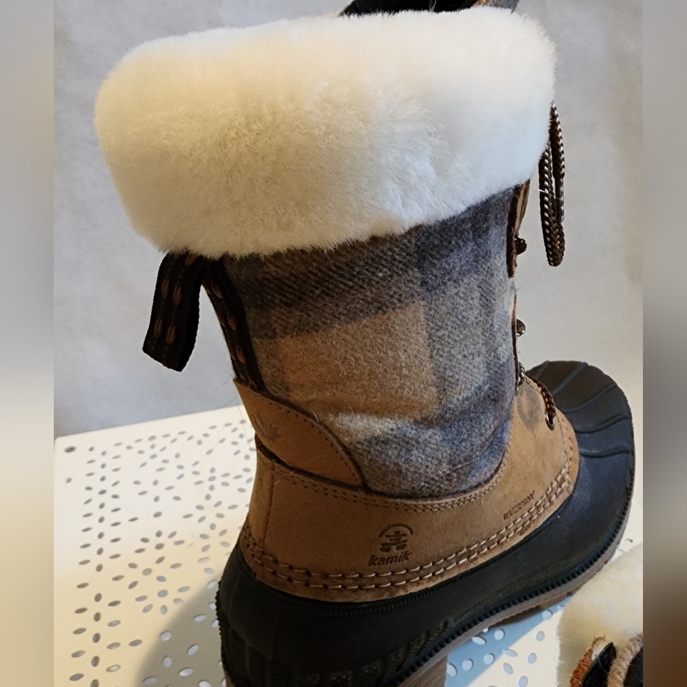 Kamik Sienna Cuff Tan Waterproof Rainboots Sz 9 - Picture 2 of 5